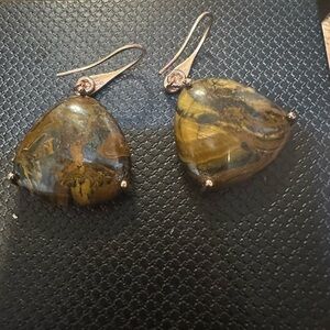 Milor Italy Tiger's Eye Dangle Earrings